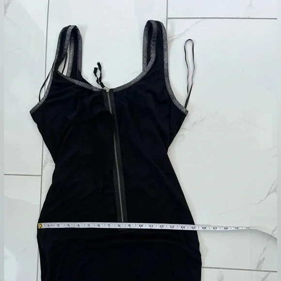 Guess/ Front zip/ Back beaded detail/ Black body con dress/  Mini/ Size US M - Picture 14 of 16